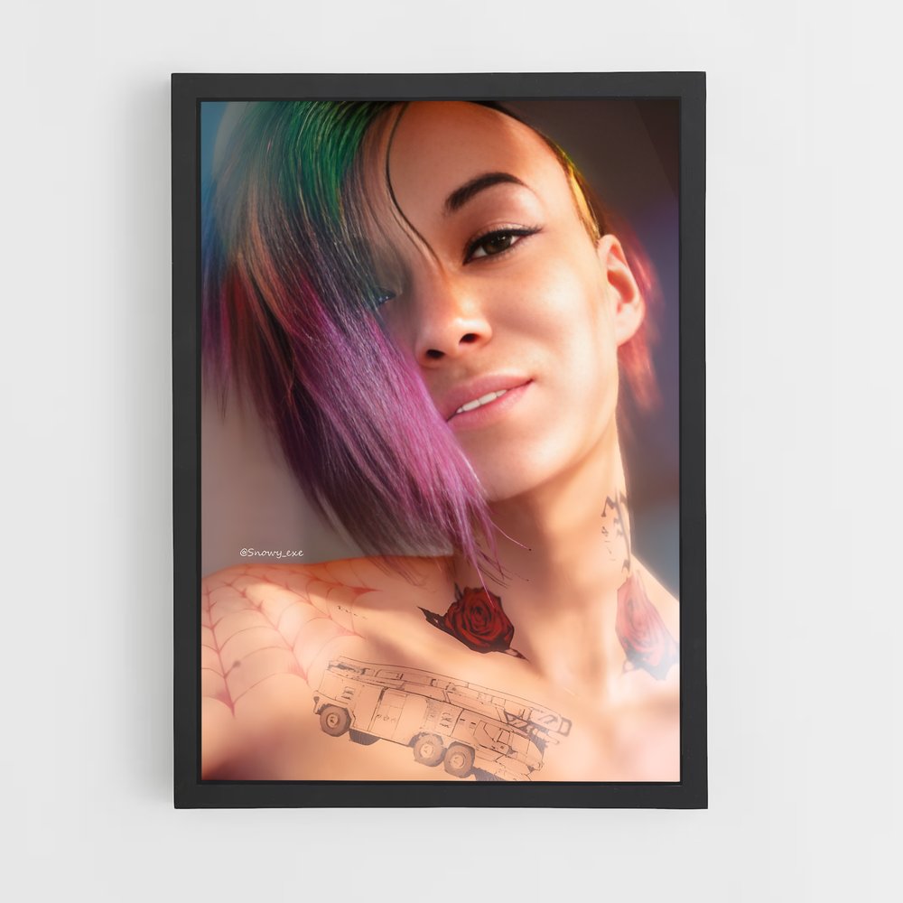 Poster Judy femme – affiche Cyberpunk (vue 2)
